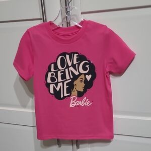Barbie Mattel Girls Love Being Me Pink Tee Shirt With Rhinestone Size 2t New